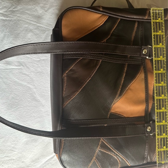 Faux leather patch work purse - Picture 4 of 5